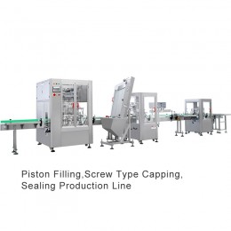 Piston Filling,Screw Type Capping,Sealing Production Line